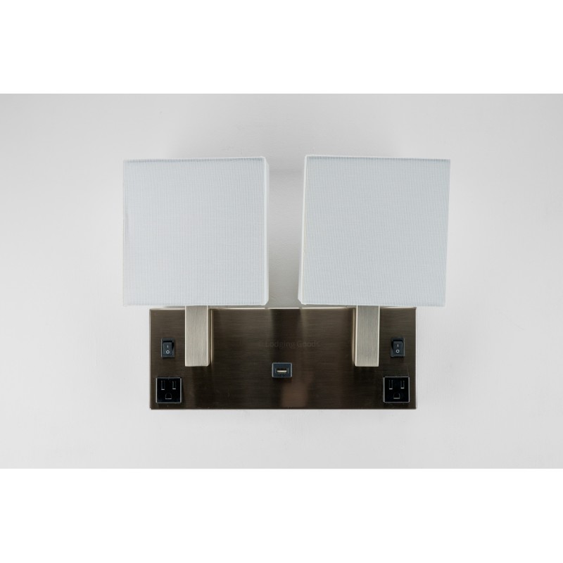 Satin Nickel Double Wall Lamp