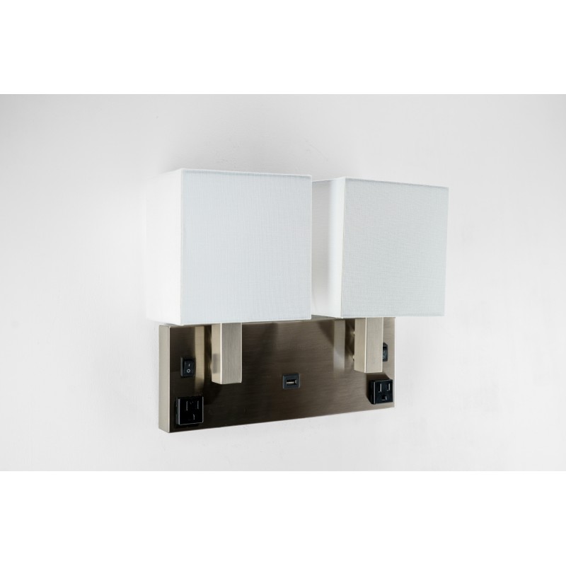 Satin Nickel Double Wall Lamp