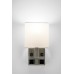Satin Nickel Single Wall Lamp with USB & Outlets | LOGSNSWL-2345