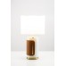 Brushed Brass and White Table Lamp with Fabric Shade & Acrylic Diffuser – 60W E26 (Model TL-0938-LG)