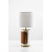 Brushed Brass and White Table Lamp with Fabric Shade & Acrylic Diffuser – 60W E26 (Model TL-0938-LG)