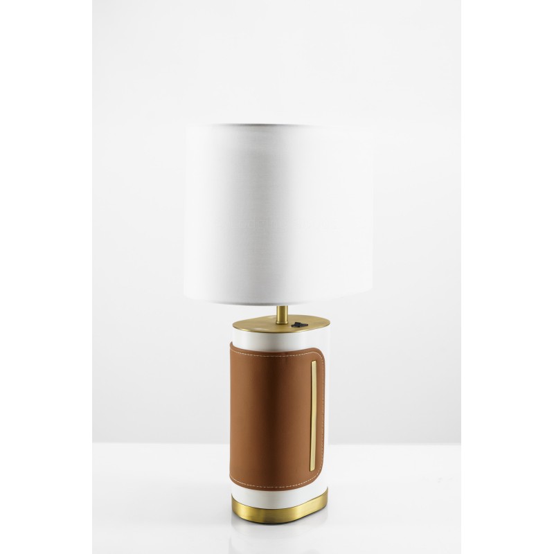 Table Lamps Plated Brushed Brass plus White