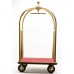 Bellman’s Cart Gold Tone Finish – Red Carpet Hotel Luggage Cart with 8" Pneumatic Wheels