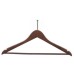 Men’s Flat Suit Hangers – Ball Top with Fixed Round Bar, Walnut Finish | Item #31280