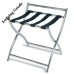 Metal Highback Luggage Rack – Heavy-Duty Foldable Hotel Suitcase Stand with Wall Guard