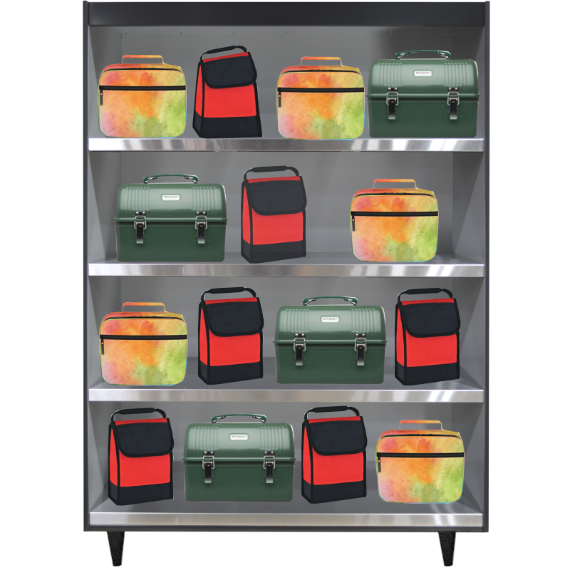 Large Microwave & Condiment Storage Cabinet with 4 Stainless Shelves – Model AS494-N/L