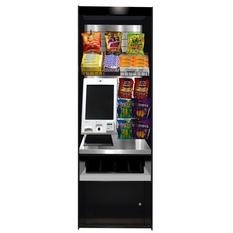 Micro Market Display Stand with Locking Storage – Model ASMMS 271-DSST