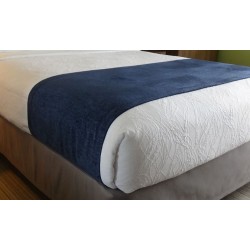 Bed Scarves - Navy Polyester Chenille Bedding
