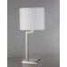 Double Table Lamp with 2 Outlets – Brushed Nickel Finish