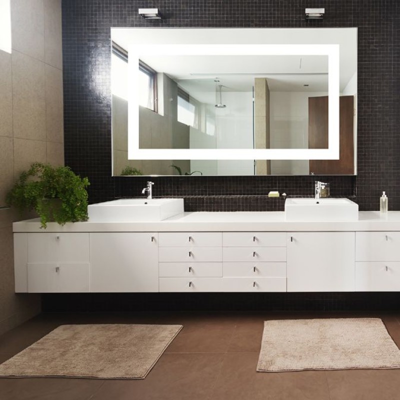 Led Lighted Mirror Daylight Warm White 36 x 48