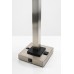Brushed Nickel & Black Wood Table Lamp with USB Port and Outlet – White Hardback Shade, 27"