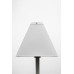 Brushed Nickel & Black Wood Table Lamp with USB Port and Outlet – White Hardback Shade, 27"