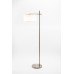 Brushed Nickel Floor Lamp with Foot Switch – 62" Standing Lamp with White Hardback Shade | LOG10025