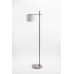 Brushed Nickel Floor Lamp with Foot Switch – 62" Standing Lamp with White Hardback Shade | LOG10025
