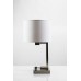 Double Table Lamp with 2 Power Outlets and 2 USB Ports – Brushed Nickel Finish