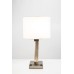 Double Table Lamp with 2 Power Outlets and 2 USB Ports – Brushed Nickel Finish