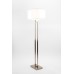 Floor Lamp with Off-White Fabric Shade – Brushed Nickel Standing Lamp (60.8" H)