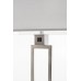 Floor Lamp with Off-White Fabric Shade – Brushed Nickel Standing Lamp (60.8" H)