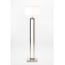 Floor Lamp with Off-White Fabric Shade – Brushed Nickel Standing Lamp (60.8" H)