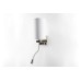 Single Wall Lamp with Reading Light, USB Port and Outlet – Satin Nickel Finish