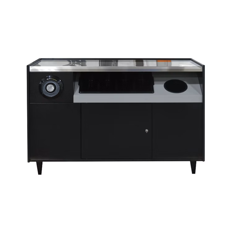 All-in-One Coffee Station with Cup Dispenser & Trash – Model OCS490-TRCD