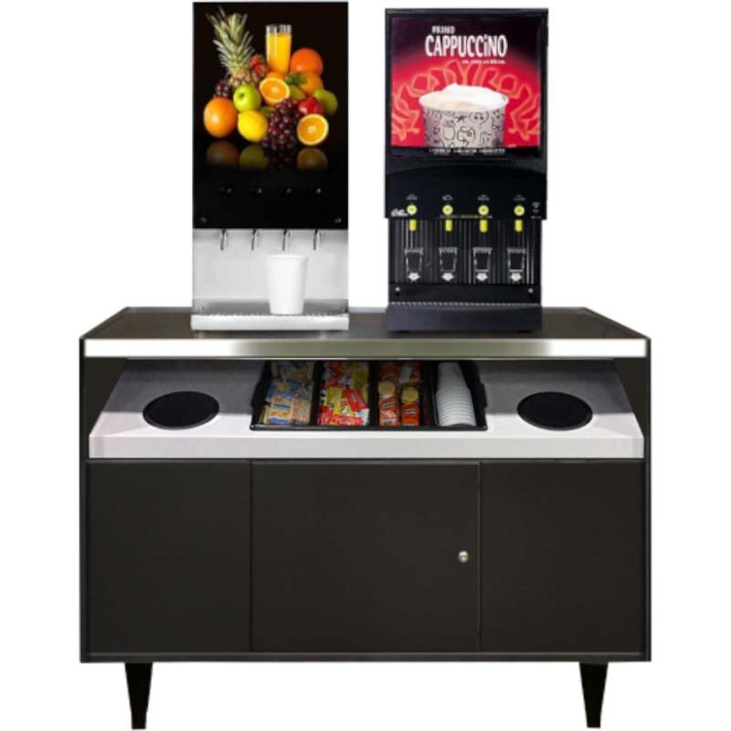 Coffee Station with Integrated Trash and Storage – Model OCS490-TRSF