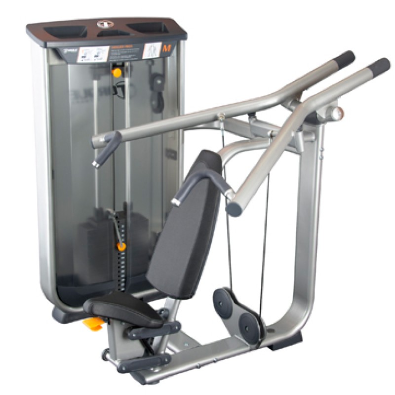Shoulder Press Machine – Smooth Kevlar Belt Resistance with Counterbalanced Arms & Adjustable Seat