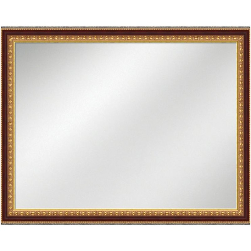 Vanity Mirror Gold Frame w/Mahogany 36 x 48
