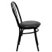 Fan Back Metal Chair - Black Vinyl Seat