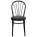 Fan Back Metal Chair - Black Vinyl Seat