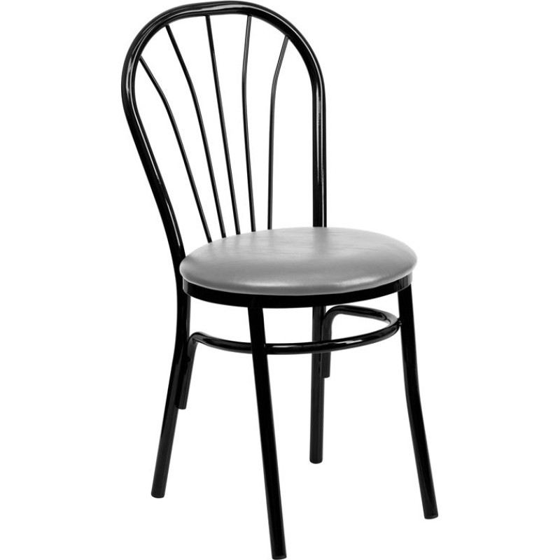 Fan Back Metal Chair - Custom Upholstered Seat