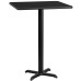 24'' Square Black Laminate Table Top with 22'' x 22'' Bar Height Table Base