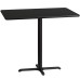 30'' x 48'' Rectangular Black Laminate Table Top with 22'' x 30'' Bar Height Table Base