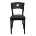 Circle Back Metal Restaurant Chair - Black Vinyl Seat