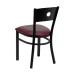 Circle Back Metal Restaurant Chair - Burgundy Vinyl Seat