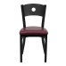 Circle Back Metal Restaurant Chair - Burgundy Vinyl Seat