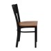 Circle Back Metal Restaurant Chair - Cherry Wood Seat