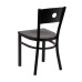Circle Back Metal Restaurant Chair - Mahogany Wood Seat