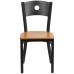 Circle Back Metal Restaurant Chair - Natural Wood Seat