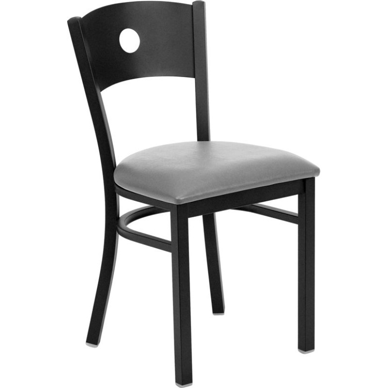 Circle Back Metal Restaurant Chair - Custom Upholstered Seat