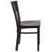 Circle Back Metal Restaurant Chair - Walnut Wood Seat