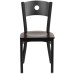 Circle Back Metal Restaurant Chair - Walnut Wood Seat