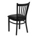 Back Metal Restaurant Chair - Black Vinyl Seat