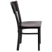 Circle Back Metal Restaurant Chair - Walnut Wood Back & Seat