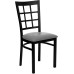 Black Window Back Metal Restaurant Chair - Custom Upholstered Seat
