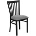 Black School House Back Metal Restaurant Chair - Custom Upholstered Seat