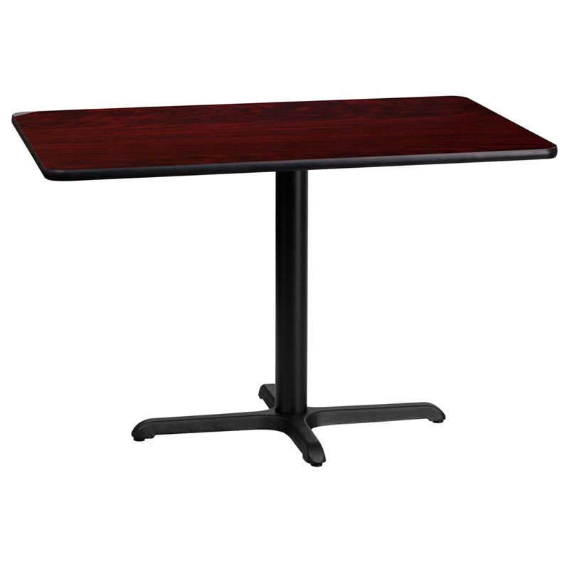 Rectangular Mahogany Laminate Table Top with 22'' x 30'' Table Height Base Rectangular Mahogany Laminate Table Top with 22'' x 30'' Table Height Base