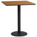 36'' Square Natural Laminate Table Top with 24'' Round Bar Height Table Base