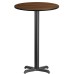 24'' Round Walnut Laminate Table Top with 22'' x 22'' Bar Height Table Base
