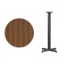 30'' Round Walnut Laminate Table Top with 22'' x 22'' Bar Height Table Base